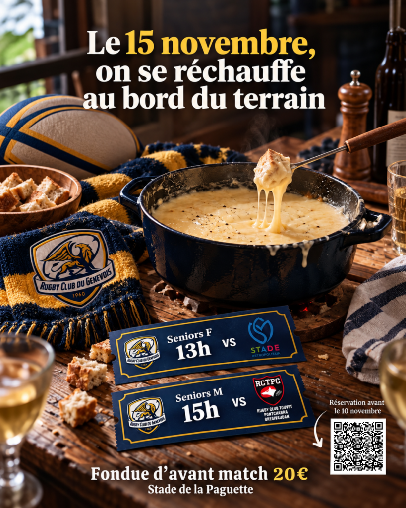 Fondue d’avant-match : rendez-vous le 15 novembre ! affiche fondue d’avant match 15 nov rcg (publication instagram (45))